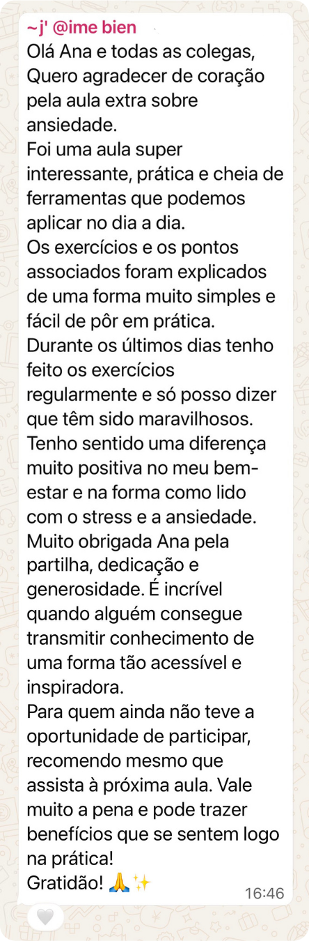 Depoimento real de aluna 1